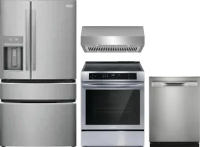 4 Piece Package Includes Refrigerator, Range, Hood And Dishwasher