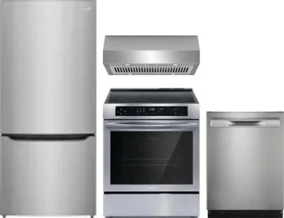 4 Piece Package Includes Refrigerator, Range, Hood And Dishwasher