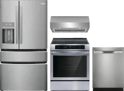 4 Piece Package Includes Refrigerator, Range, Hood And Dishwasher
