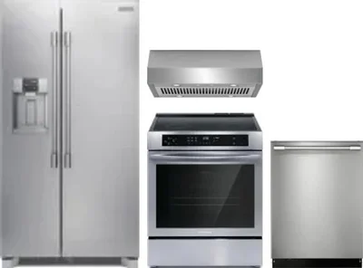 4 Piece Package Includes Refrigerator, Range, Hood And Dishwasher