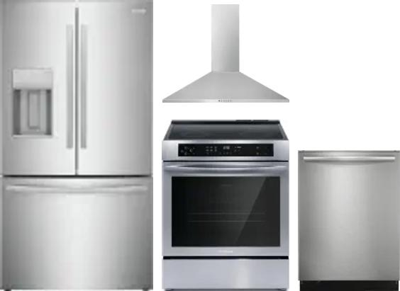 4 Piece Package Includes Refrigerator, Range, Hood And Dishwasher