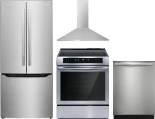 4 Piece Package Includes Refrigerator, Range, Hood And Dishwasher