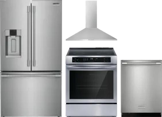 4 Piece Package Includes Refrigerator, Range, Hood And Dishwasher