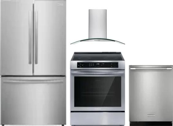 4 Piece Package Includes Refrigerator, Range, Hood And Dishwasher