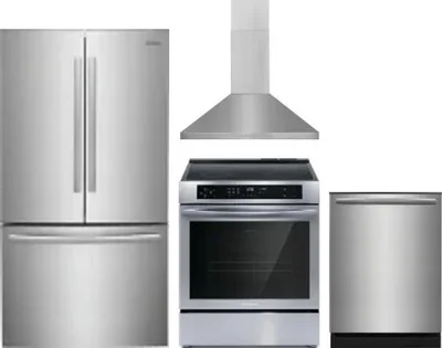 4 Piece Package Includes Refrigerator, Range, Hood And Dishwasher