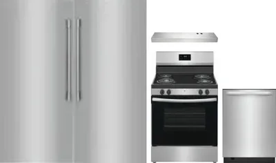 5 Piece Package Includes Refrigerator, Freezer, Range, Hood And Dishwasher