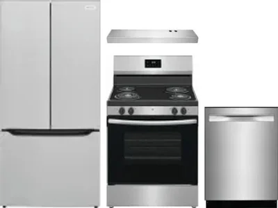 4 Piece Package Includes Refrigerator, Range, Hood And Dishwasher