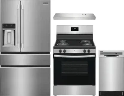 4 Piece Package Includes Refrigerator, Range, Hood And Dishwasher