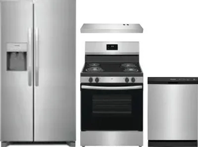 4 Piece Package Includes Refrigerator, Range, Hood And Dishwasher