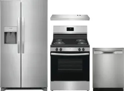 4 Piece Package Includes Refrigerator, Range, Hood And Dishwasher