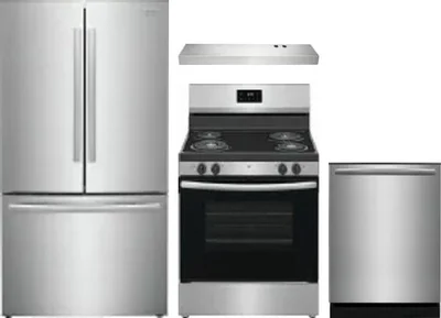 4 Piece Package Includes Refrigerator, Range, Hood And Dishwasher