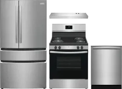 4 Piece Package Includes Refrigerator, Range, Hood And Dishwasher