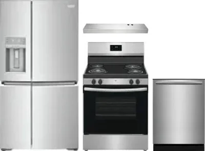 4 Piece Package Includes Refrigerator, Range, Hood And Dishwasher