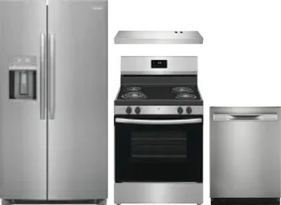 4 Piece Package Includes Refrigerator, Range, Hood And Dishwasher