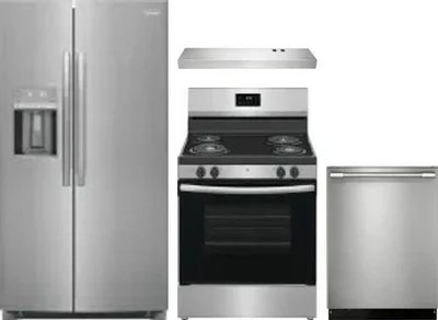 4 Piece Package Includes Refrigerator, Range, Hood And Dishwasher