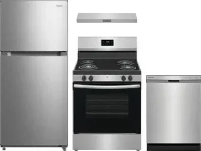 4 Piece Package Includes Refrigerator, Range, Hood And Dishwasher