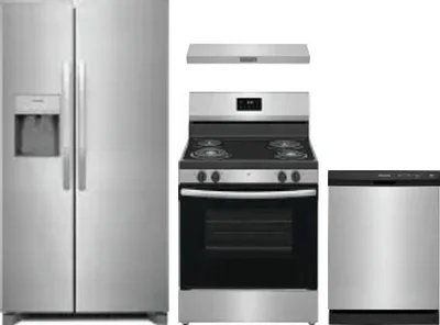 4 Piece Package Includes Refrigerator, Range, Hood And Dishwasher