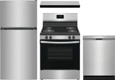 4 Piece Package Includes Refrigerator, Range, Hood And Dishwasher