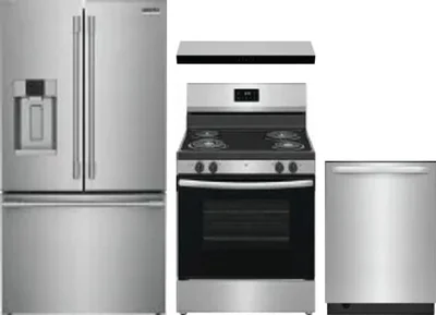 4 Piece Package Includes Refrigerator, Range, Hood And Dishwasher