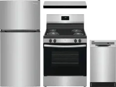 4 Piece Package Includes Refrigerator, Range, Hood And Dishwasher