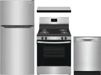 4 Piece Package Includes Refrigerator, Range, Hood And Dishwasher