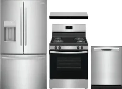 4 Piece Package Includes Refrigerator, Range, Hood And Dishwasher