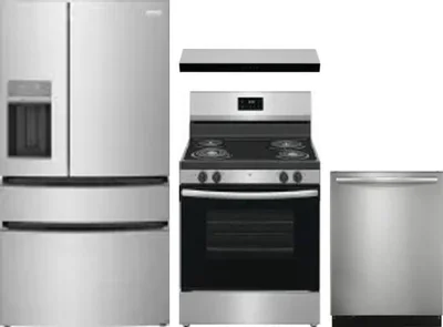 4 Piece Package Includes Refrigerator, Range, Hood And Dishwasher