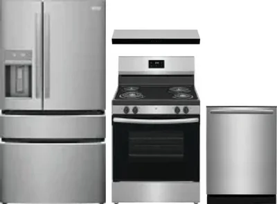 4 Piece Package Includes Refrigerator, Range, Hood And Dishwasher