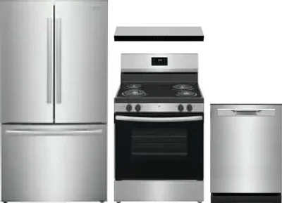 4 Piece Package Includes Refrigerator, Range, Hood And Dishwasher