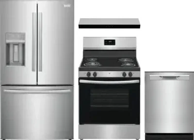 4 Piece Package Includes Refrigerator, Range, Hood And Dishwasher
