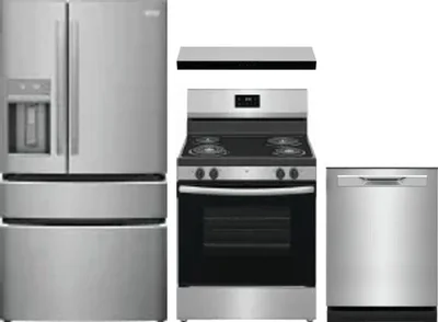 4 Piece Package Includes Refrigerator, Range, Hood And Dishwasher