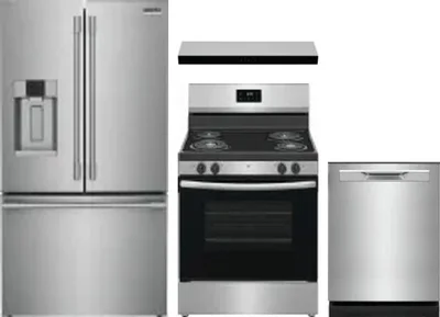 4 Piece Package Includes Refrigerator, Range, Hood And Dishwasher
