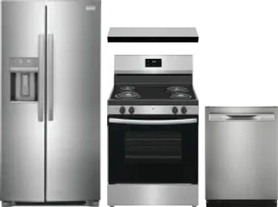 4 Piece Package Includes Refrigerator, Range, Hood And Dishwasher