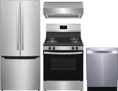 4 Piece Package Includes Refrigerator, Range, Hood And Dishwasher