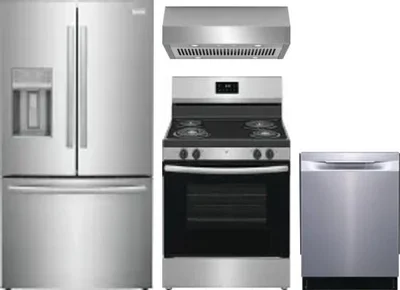 4 Piece Package Includes Refrigerator, Range, Hood And Dishwasher
