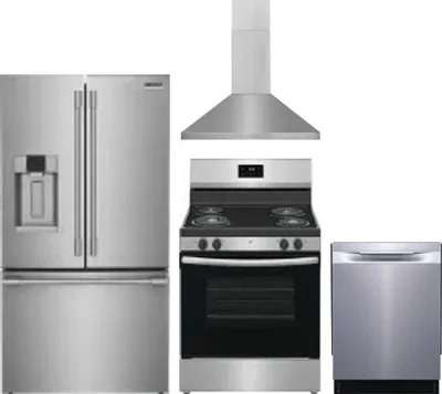 4 Piece Package Includes Refrigerator, Range, Hood And Dishwasher