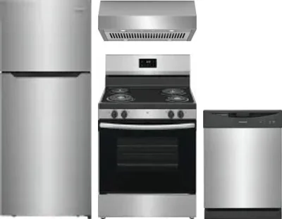 4 Piece Package Includes Refrigerator, Range, Hood And Dishwasher