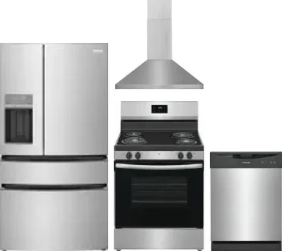 4 Piece Package Includes Refrigerator, Range, Hood And Dishwasher