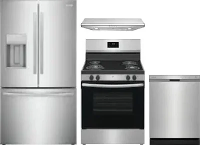 4 Piece Package Includes Refrigerator, Range, Hood And Dishwasher