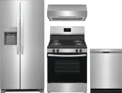 4 Piece Package Includes Refrigerator, Range, Hood And Dishwasher