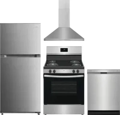 4 Piece Package Includes Refrigerator, Range, Hood And Dishwasher