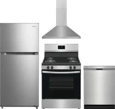 4 Piece Package Includes Refrigerator, Range, Hood And Dishwasher