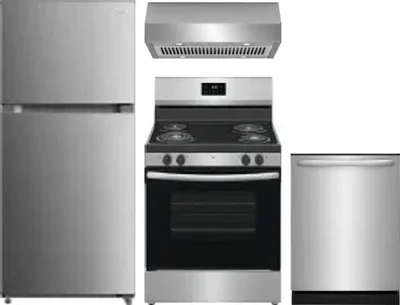 4 Piece Package Includes Refrigerator, Range, Hood And Dishwasher