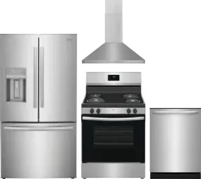 4 Piece Package Includes Refrigerator, Range, Hood And Dishwasher