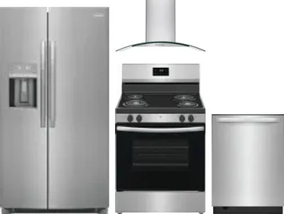 4 Piece Package Includes Refrigerator, Range, Hood And Dishwasher