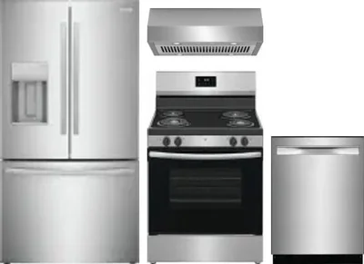 4 Piece Package Includes Refrigerator, Range, Hood And Dishwasher