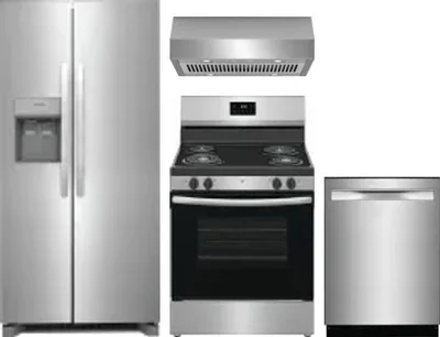 4 Piece Package Includes Refrigerator, Range, Hood And Dishwasher