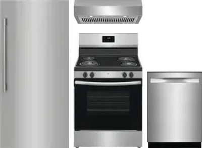 4 Piece Package Includes Refrigerator, Range, Hood And Dishwasher