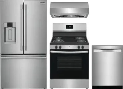 4 Piece Package Includes Refrigerator, Range, Hood And Dishwasher