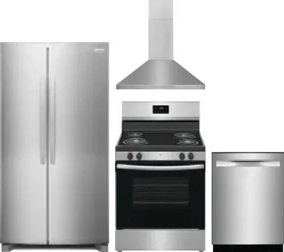 4 Piece Package Includes Refrigerator, Range, Hood And Dishwasher